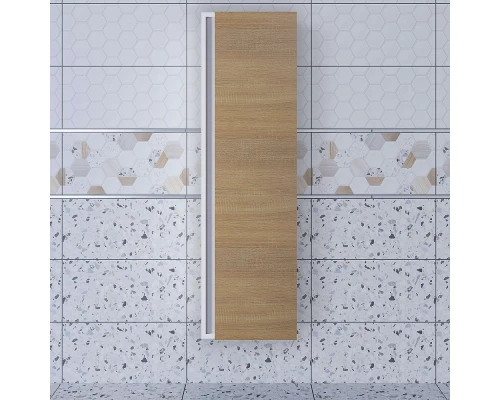 Шкаф-пенал для ванной Uperwood Barsa (35*28*120 см, подвесной, белый/дуб сонома)