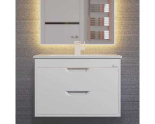 Тумба с раковиной для ванной Uperwood Modul (65 см, подвесная, матовая, белая)