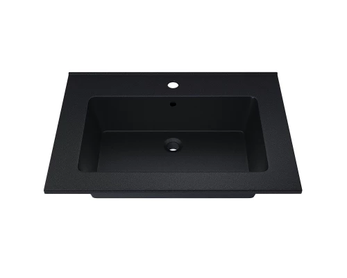 Раковина для ванной полувстраиваемая Uperwood Parma Quartz (65 см, черная матовая, космос)
