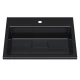 Раковина для ванной полувстраиваемая Uperwood Barsa, 50 см, прямоугольная, черная глянцевая