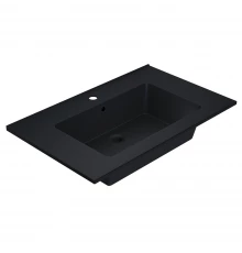 Раковина для ванной полувстраиваемая Uperwood Parma Quartz (75 см, черная матовая, уголь)