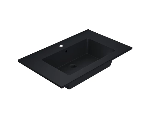 Раковина для ванной полувстраиваемая Uperwood Parma Quartz (75 см, черная матовая, уголь)