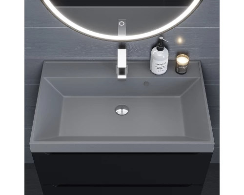 Раковина кварцевая для ванной Uperwood Classic Quartz (70 см, серая матовая, бетон)