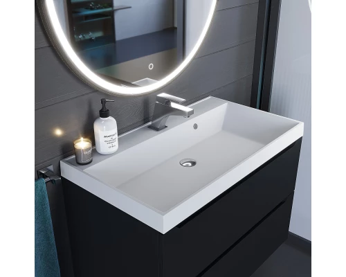 Раковина кварцевая для ванной Uperwood Classic Quartz (80 см, белая матовая, жасмин)