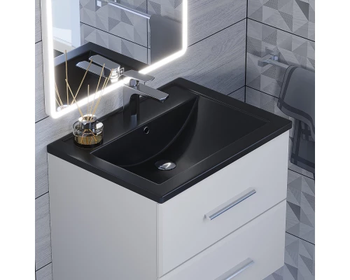 Раковина кварцевая для ванной Uperwood Foster Quartz (60 см, черная матовая, уголь)