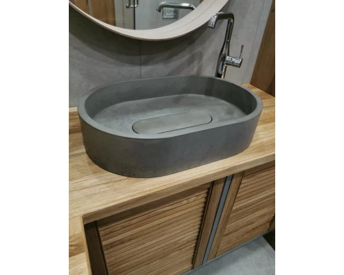 Раковина для ванной комнаты накладная Uperwood London (60*40 см, овальная, графит)