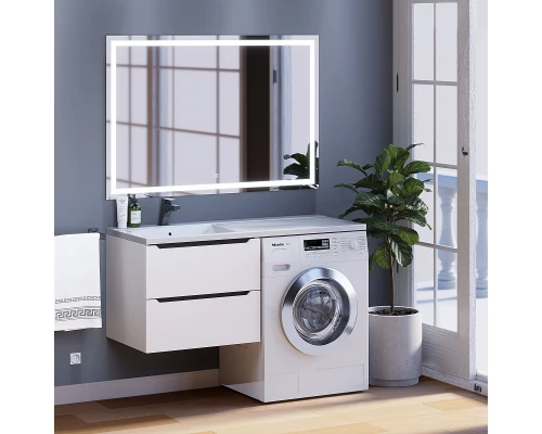 Тумба под стиральную машину Uperwood Tanos (60 см, подвесная, белая/графит)