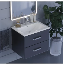 Тумба с раковиной для ванной Uperwood Foster (60 см, подвесная, черная)