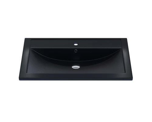 Раковина кварцевая для ванной Uperwood Foster Quartz (80 см, черная матовая, уголь)