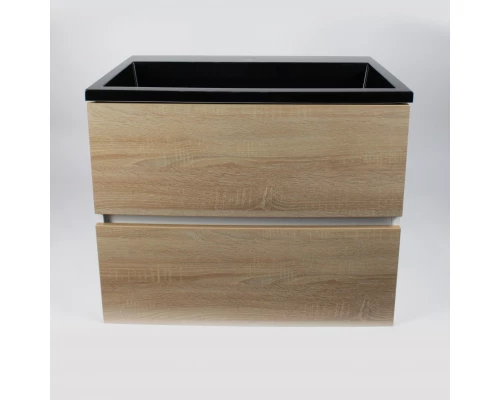 Раковина для ванной полувстраиваемая Uperwood Barsa, 60 см, прямоугольная, черная глянцевая