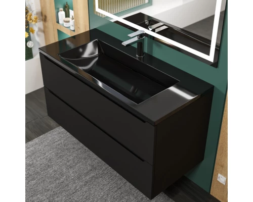 Раковина для ванной полувстраиваемая Uperwood Infinity 100х45х15,3 см, черная глянцевая