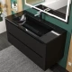 Раковина для ванной полувстраиваемая Uperwood Infinity 100х45х15,3 см, черная глянцевая