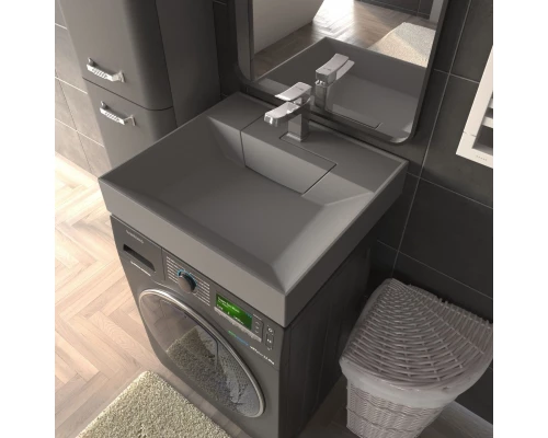 Раковина для ванной над стиральной машиной Uperwood Top (60*55 см, серая матовая)