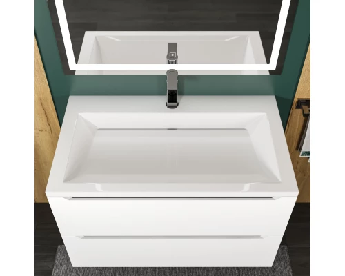 Раковина для ванной полувстраиваемая Uperwood Infinity 80х45х14 см, белая глянцевая