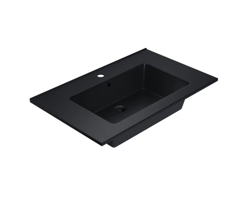Раковина для ванной полувстраиваемая Uperwood Parma Quartz (75 см, черная матовая, космос)