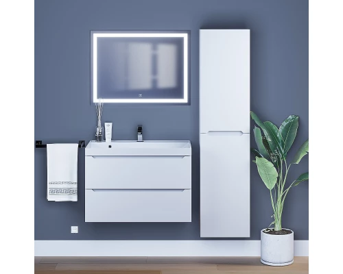 Тумба с раковиной для ванной Uperwood Tanos (80 см, подвесная, матовая, белая)