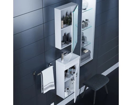 Тумба под раковину для ванной комнаты Uperwood Vizo (40 см, подвесная, белый глянец)