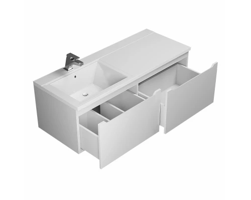 Тумба под раковину для ванной комнаты Uperwood Tanos (120 см, подвесная, левая, белая)