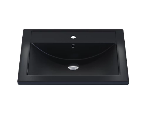 Раковина кварцевая для ванной Uperwood Foster Quartz (60 см, черная матовая, космос)