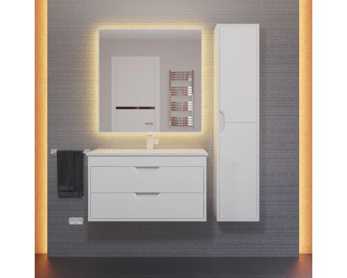 Тумба с раковиной для ванной Uperwood Modul (80 см, подвесная, матовая, белая)