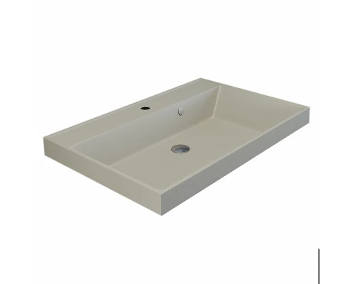 Раковина кварцевая для ванной Uperwood Classic Quartz (90 см, бежевая матовая, лён)