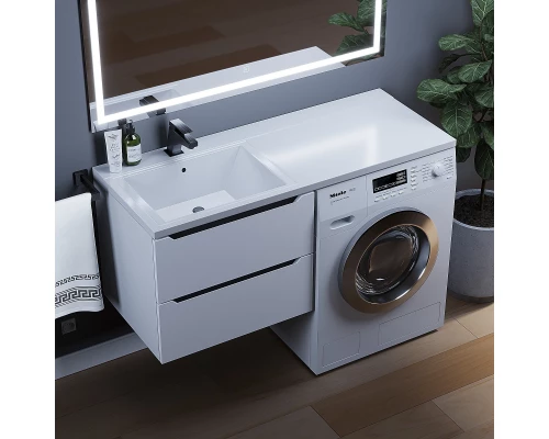 Тумба под стиральную машину Uperwood Tanos (60 см, подвесная, белая/графит)