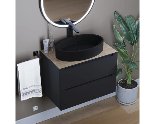 Раковина для ванной комнаты накладная Uperwood Rome (55*35 см, овальная, черный)