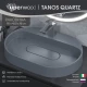Раковина накладная кварцевая Uperwood Tanos Quartz 55х40х10 см, овальная, серая матовая, бетон