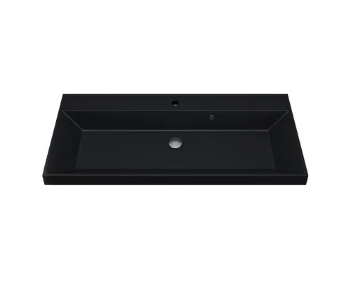 Раковина кварцевая для ванной Uperwood Classic Quartz (100 см, черная матовая, уголь)