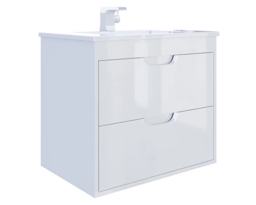 Тумба с раковиной для ванной Uperwood Modul (65 см, подвесная, глянцевая, белая)