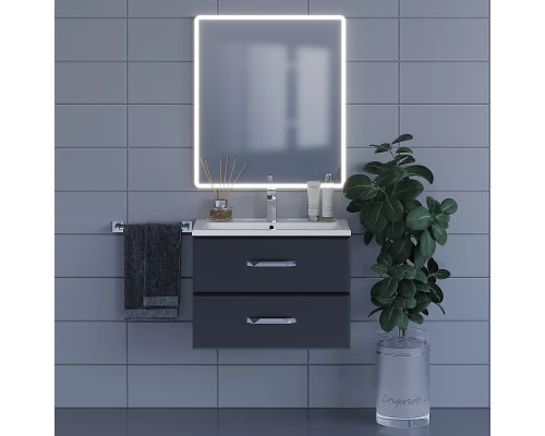 Тумба с раковиной для ванной Uperwood Foster (70 см, подвесная, черная)