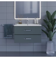 Тумба под раковину для ванной Uperwood Foster (80 см, подвесная, серый графит)