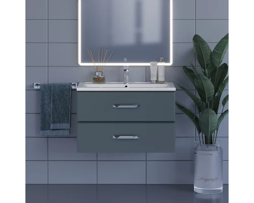 Тумба под раковину для ванной Uperwood Foster (80 см, подвесная, серый графит)