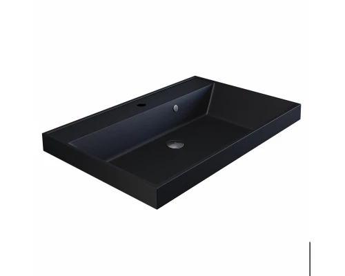 Раковина кварцевая для ванной Uperwood Classic Quartz (70 см, черная матовая, космос)