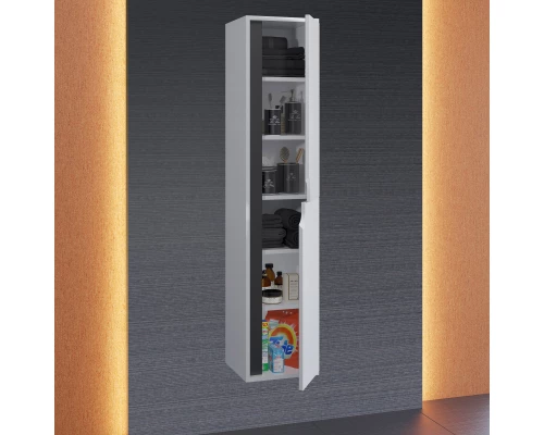 Шкаф-пенал для ванной Uperwood Modul (33*36*150 см, подвесной, с дверцами, матовый, белый/графит)