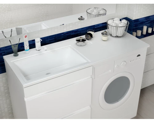 Раковина над стиральной машиной Uperwood Марсал (120 см, левая, белая)