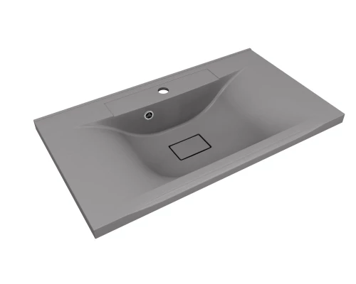 Раковина кварцевая для ванной Uperwood Elen Quartz (80 см, прямоугольная, серая матовая, серый шелк)