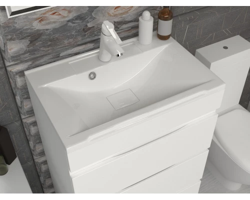 Раковина для ванной полувстраиваемая Uperwood Elen (70 см, с декоративной накладкой, белая)