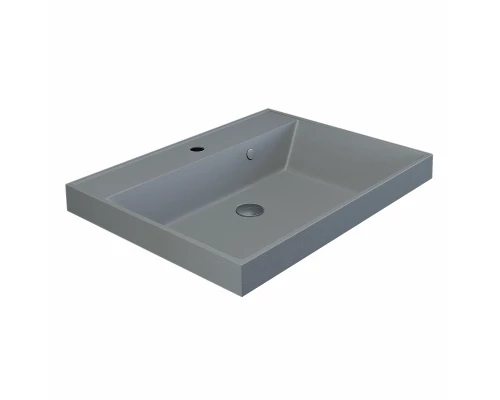 Раковина кварцевая для ванной Uperwood Classic Quartz (60 см, серая матовая, платина)
