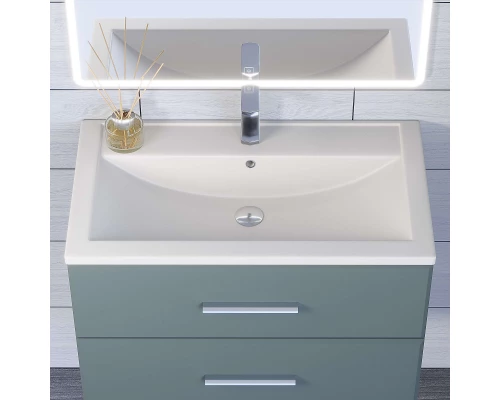 Раковина кварцевая для ванной Uperwood Foster Quartz (80 см, белая матовая, жасмин)