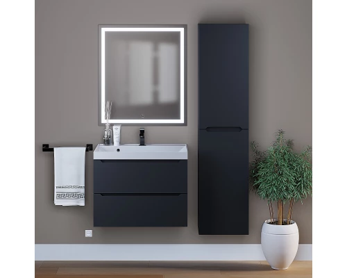 Тумба под раковину для ванной комнаты Uperwood Tanos подвесная (70 см, черная)