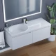 Тумба с раковиной для ванной комнаты Uperwood Tanos-Bruks (120 см, подвесная, левая, белая)