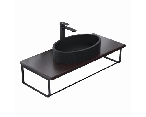 Комплект столешница для ванной Uperwood Tanos (с накладной раковиной Rome и кронштейнами 100 см, бук темный)