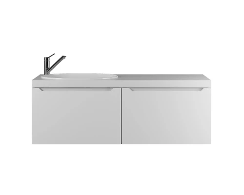 Тумба с раковиной для ванной комнаты Uperwood Tanos-Bruks (120 см, подвесная, левая, белая)