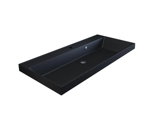 Раковина кварцевая для ванной Uperwood Classic Quartz (100 см, черная матовая, уголь)