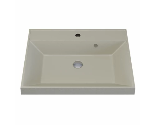 Раковина кварцевая для ванной Uperwood Classic Quartz (60 см, бежевая матовая, лён)