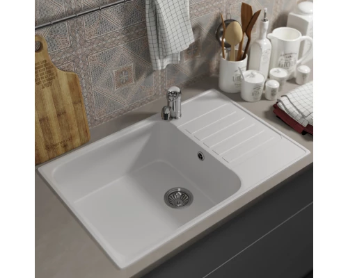 Кухонная мойка из искусственного камня Uperwood UPD-400 (прямоугольная, цвет туман)