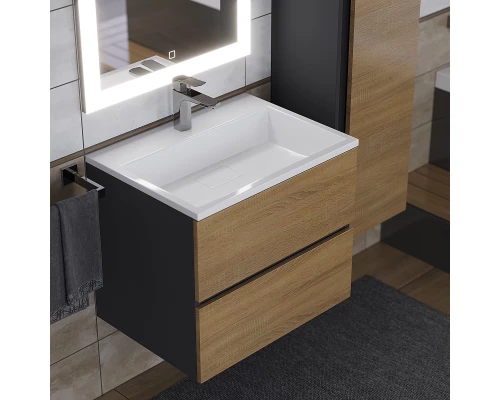 Раковина для ванной полувстраиваемая Uperwood Barsa (60 см, прямоугольная, белая)