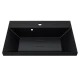 Раковина для ванной Uperwood Classic New 70 см, черная глянцевая, с накладкой для слива