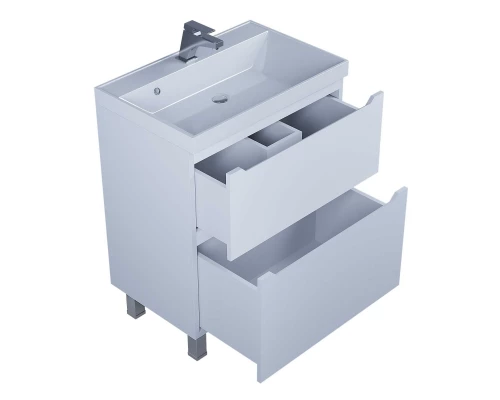 Тумба под раковину для ванной комнаты Uperwood Tanos напольная (70 см, белая, 2 ящика)